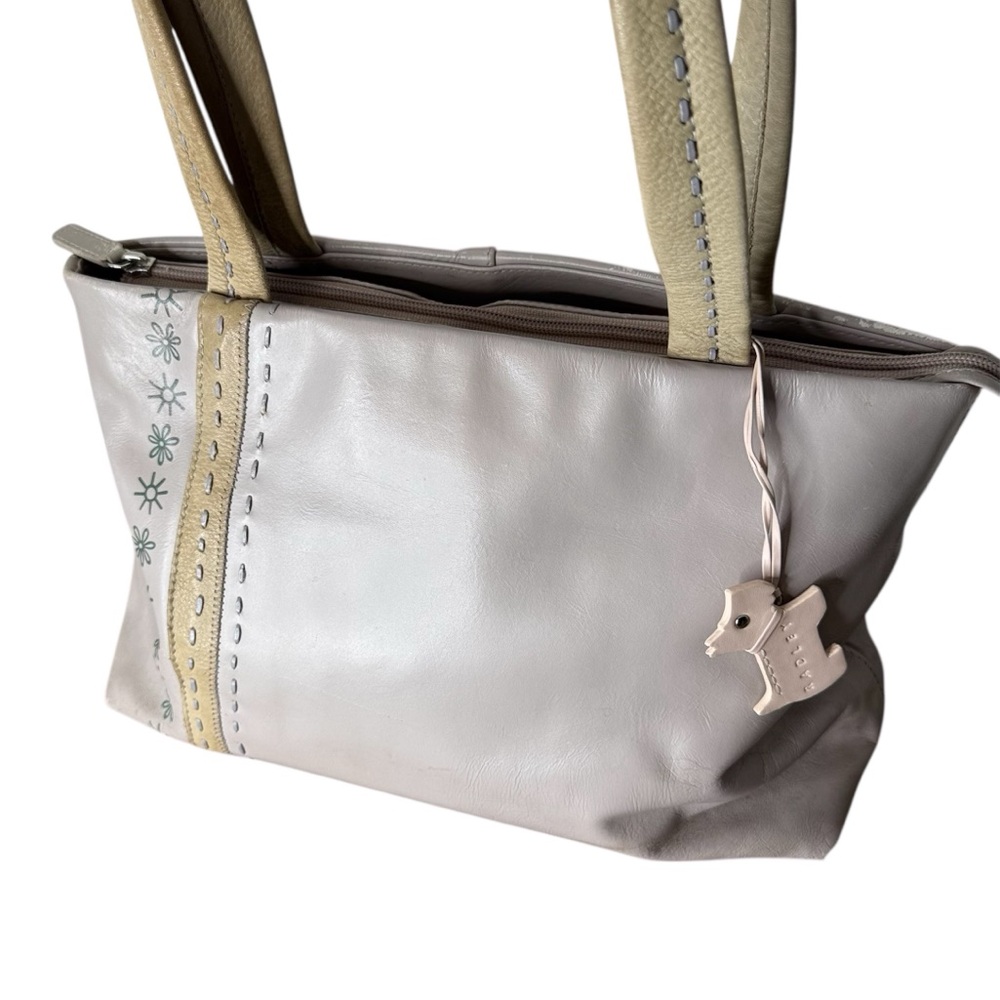 RADLEY LONDON Light Lavender Cream Shoulder Bag Leather Double Handles *FLAW*